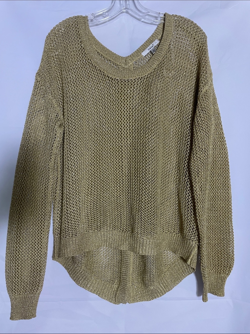 Light Gold Open Knit Women's Sweater size L